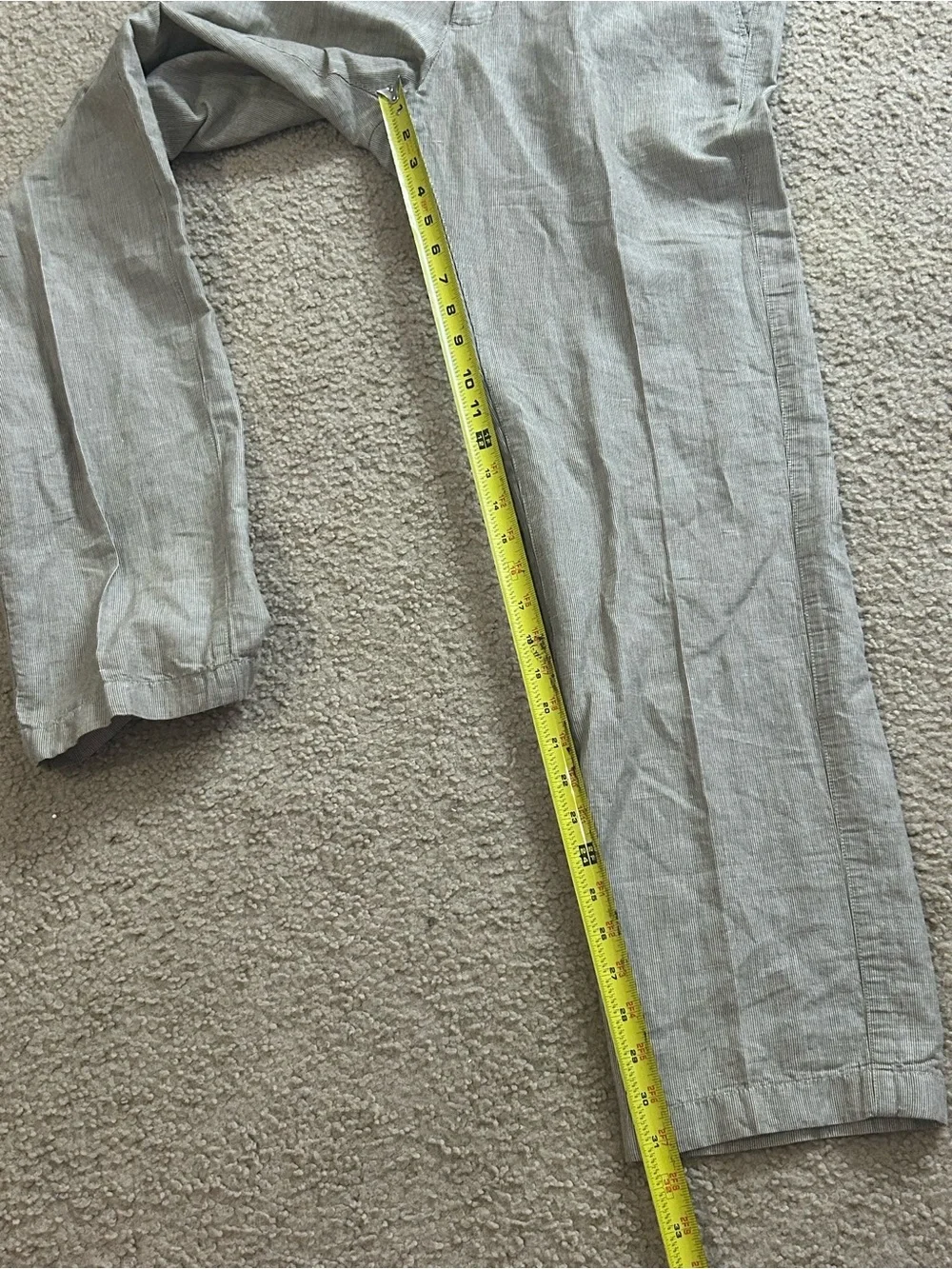 Banana Republic Kentfield Linen Cotton Pants Men's 33x32 Beige Straight Leg